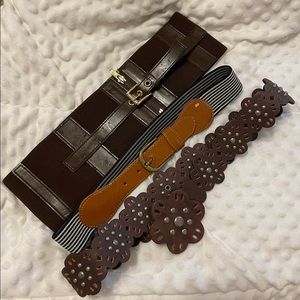 Brown belts- set of three